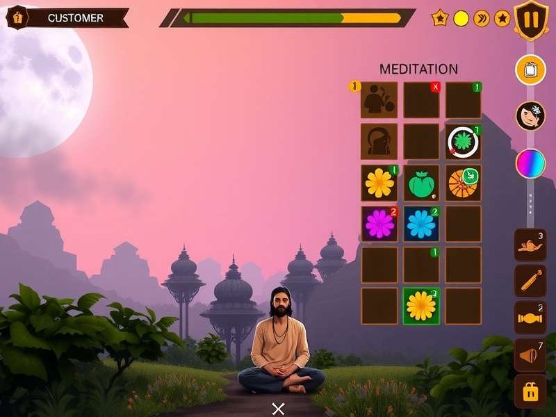 Divine Journey Seeker meditation mini-game interface